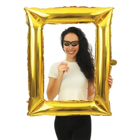 BALLON METALLIQUE POUR PHOTOBOOTH CADRE PHOTO OR 
