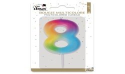 BOUGIE MULTICOLORE CHIFFRE 8