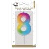BOUGIE MULTICOLORE CHIFFRE 8