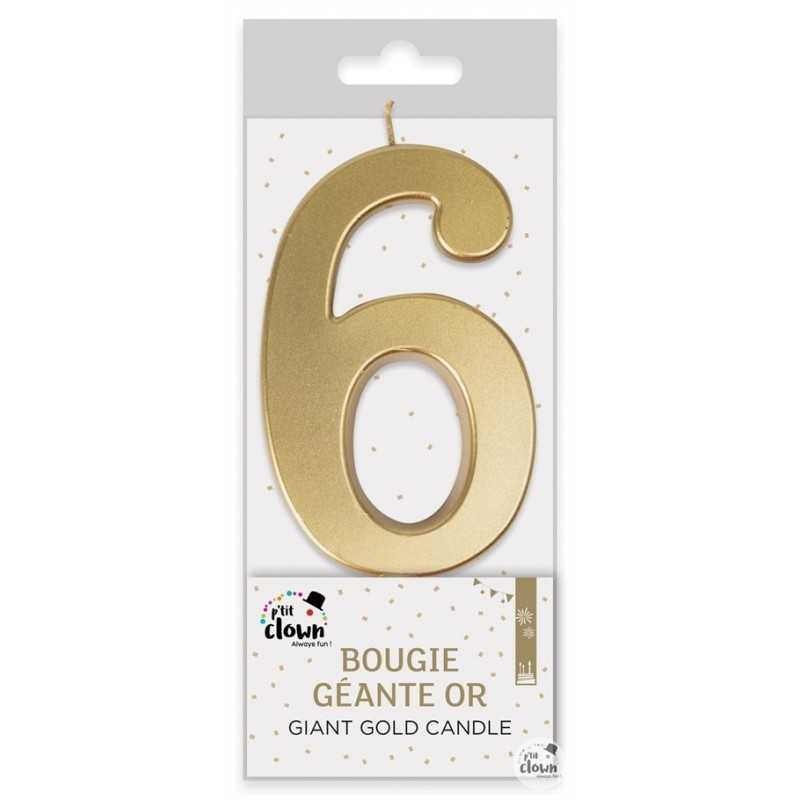 BOUGIE GEANTE OR CHIFFRE 6