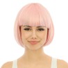 PERRUQUE CABARET CHEVEUX CARRE COURT ROSE CLAIR AVEC FRANGE PERRUQUE CABARET CHEVEUX CARRE COURT ROSE CLAIR AVEC FRANGE
