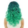 PERRUQUE CHEVEUX LONGS BOUCLES VERT DEGRADE SANS FRANGE