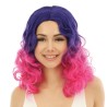 PERRUQUE CHEVEUX LONGS BOUCLES VIOLET ET ROSE SANS FRANGE PERRUQUE CHEVEUX LONGS BOUCLES VIOLET ET ROSE SANS FRANGE