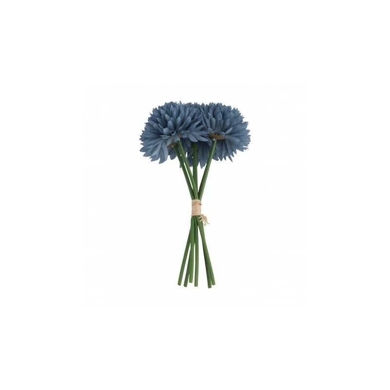 BOUQUET 6 DAHLIAS 26 CM BLEU DENIM