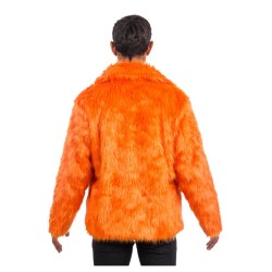 DEGUISEMENT MANTEAU FAUSSE FOURRURE ORANGE TAILLE L