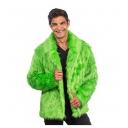 DEGUISEMENT MANTEAU FAUSSE FOURRURE VERT TAILLE M