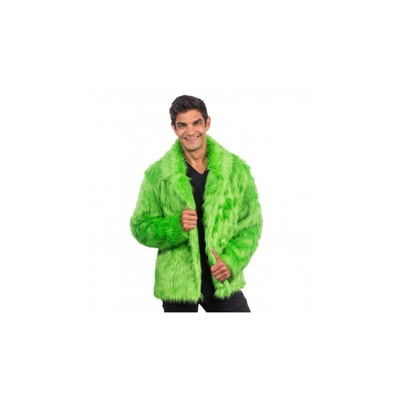 DEGUISEMENT MANTEAU FAUSSE FOURRURE VERT TAILLE M