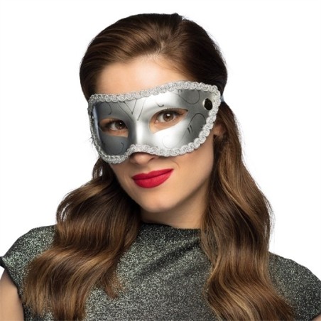 DEMI-MASQUE LOUP GABRIELLA ARGENT