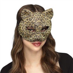 LOUP OU DEMI MASQUE LEOPARD A STRASS
