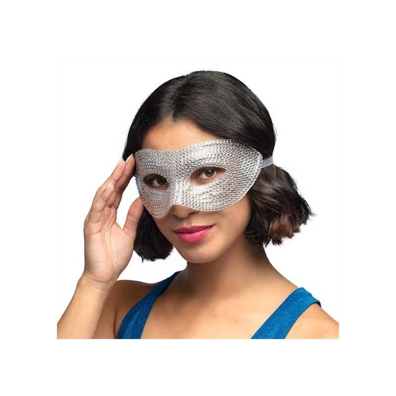 LOUP OU DEMI-MASQUE STRASS ARGENT DIAMOND