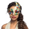 LOUP OU DEMI MASQUE ARLEQUIN ASYMETRIQUE MULTICOLORE LOUP OU DEMI MASQUE ARLEQUIN ASYMETRIQUE MULTICOLORE