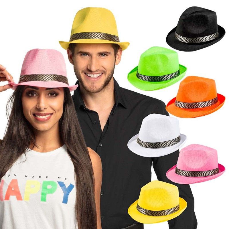 CHAPEAU TRIBLY  IBIZA FUNKY ROSE JAUNE NOIR VERT OU ORANGE