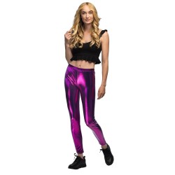 LEGGING STRECH VIOLET METALLIQUE TAILLE M