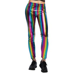 LEGGING STRECH RAINBOW MULTICOLORE METALLIQUE TAILLE M