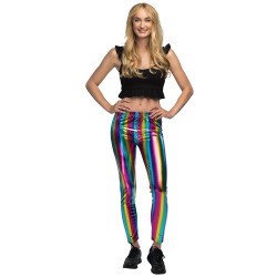 LEGGING STRECH RAINBOW MULTICOLORE METALLIQUE TAILLE L-XL