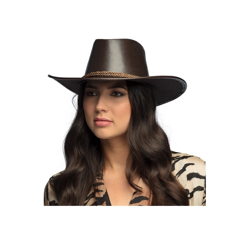 CHAPEAU WESTERN COW BOY NOIR SIMILI CUIR OUTBACK CHAPEAU WESTERN COW BOY NOIR SIMILI CUIR OUTBACK