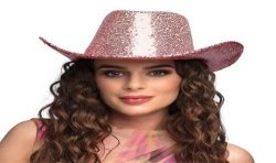 CHAPEAU RODEO WESTERN COWBOY A SEQUINS ROSE