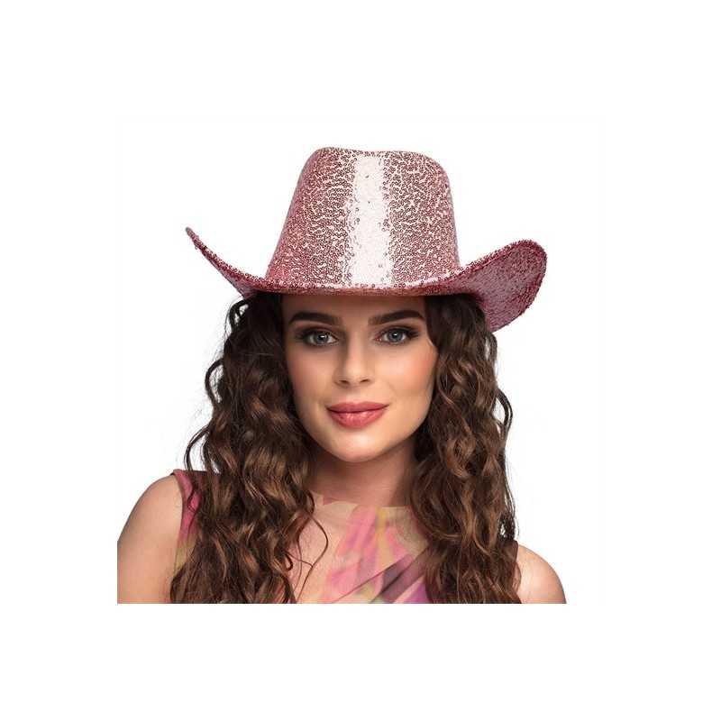 CHAPEAU RODEO WESTERN COWBOY A SEQUINS ROSE