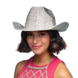 CHAPEAU WESTERN TOMORROW ARGENT DISCO FACETTE