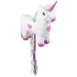 PINATA LICORNE BLANCHE A TAPER OU A TIRER