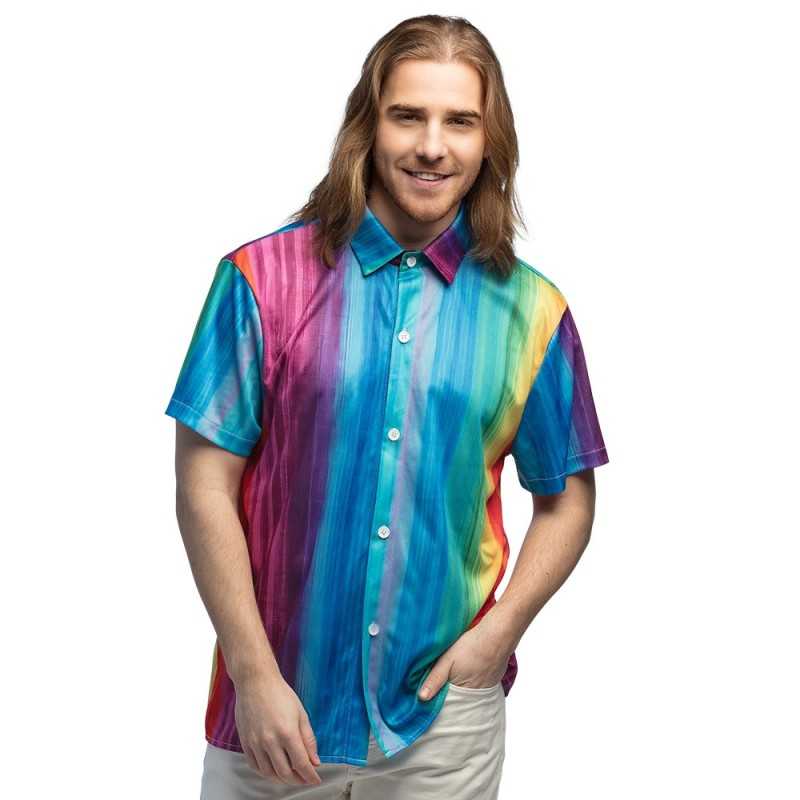 DEGUISEMENT CHEMISE RELAXED MULTICOLORE ARC EN CIEL TAILLE M
