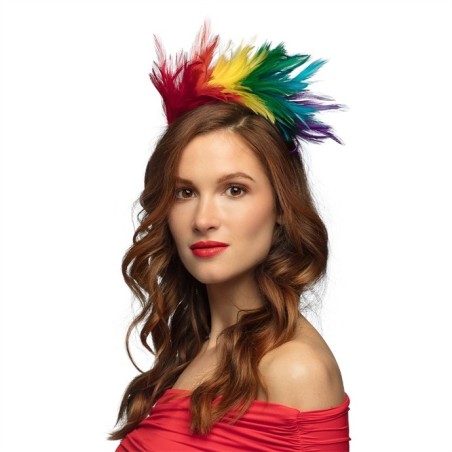 SERRE-TETE COCO PLUMES MULTICOLORES