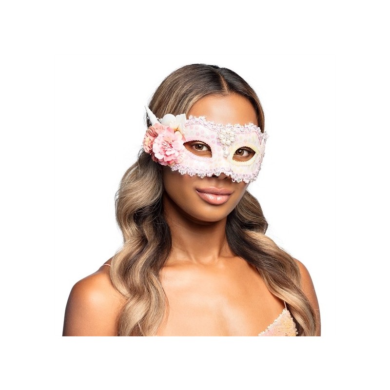 DEMI MASQUE OU LOUP SIRENE ROSE FLEURS ET COQUILLAGE DEMI MASQUE OU LOUP SIRENE ROSE FLEURS ET COQUILLAGE