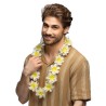 COLLIER HAWAIIEN FLEURS HIBISCUS BLANC ET JAUNE COLLIER HAWAIIEN FLEURS HIBISCUS BLANC ET JAUNE