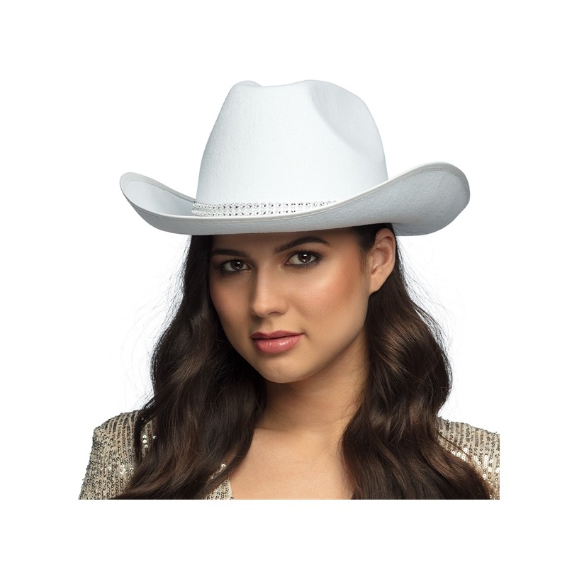 CHAPEAU WESTERN COW BOY DAISY BLANC