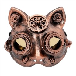 LOUP OU DEMI MASQUE STEAMCAT CHAT STEAMPUNK 