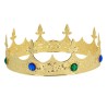 COURONNE DE ROI METAL OR PIERRES VERTES ET BLEUES ROYAL