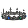 COURONNE DE ROI METAL BRONZE PIERRES VERTES ET BLEUES