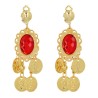 BOUCLES D'OREILLES OR PIERRES RUBY ROUGE BOUCLES D'OREILLES OR PIERRES RUBY ROUGE