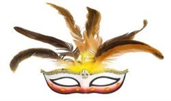 DEMI-MASQUE LOUP VAUDOU CONJURER AVEC PLUMES