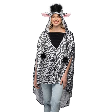 PONCHO ZEBRE EN TISSU UNISEXE