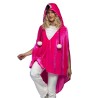 PONCHO FLAMANT ROSE EN TISSU UNISEXE