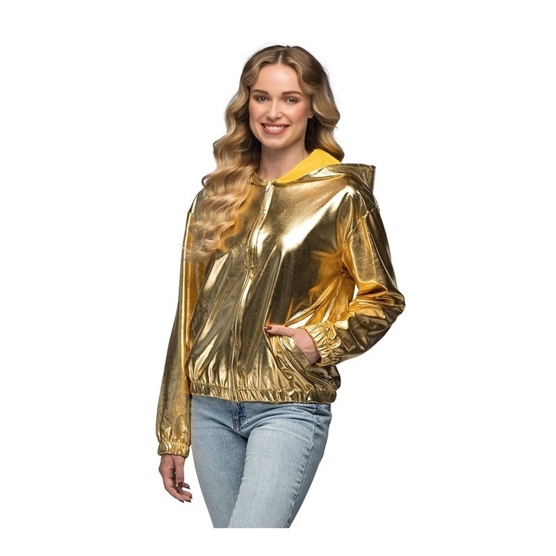 DEGUISEMENT BLOUSON BOMBER AVEC CAPUCHE RAVE OR TAILLE L-XL DEGUISEMENT BLOUSON BOMBER AVEC CAPUCHE RAVE OR TAILLE L-XL