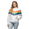 DEGUISEMENT VESTE SURVETEMENT OU JOGGING VINTAGE BLANC RAINBOW ARC EN CIEL T. L