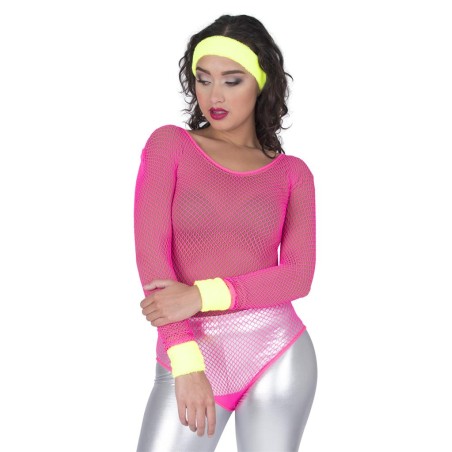 SET BANDEAU ET POIGNET JAUNE FLUO