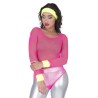 SET BANDEAU ET POIGNET JAUNE FLUO