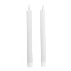 2 BOUGIES FLAMBEAUX LED BLANC 2CM X 24CM