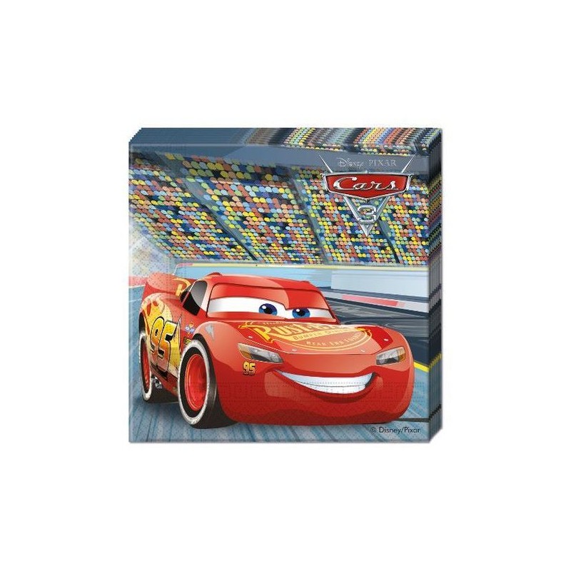 20 SERVIETTES CARS 3 33 X 33 CM