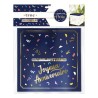 URNE ANNIVERSAIRE PARTY CONFETTIS BLEU MARINE ET BLANC AVEC CONFETTIS