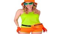 GANTS SANS DOIGT OU MITAINES ORANGE FLUO 