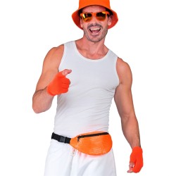 GANTS SANS DOIGT OU MITAINES ORANGE FLUO 