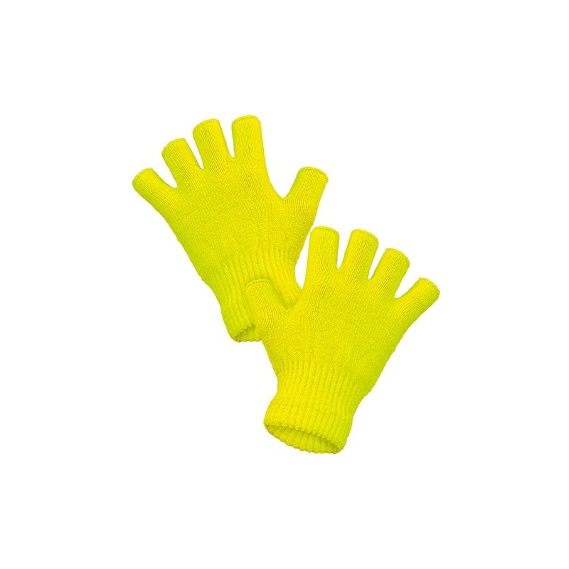GANTS SANS DOIGT OU MITAINES JAUNE FLUO  GANTS SANS DOIGT OU MITAINES JAUNE FLUO