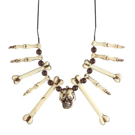 COLLIER DE TETES DE MORT OU CRANES ET OS 