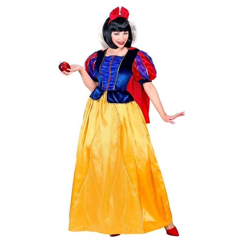 DEGUISEMENT FEMME PRINCESSE BLANCHE SNOW ROBE JAUNE ET BLEU TAILLE S