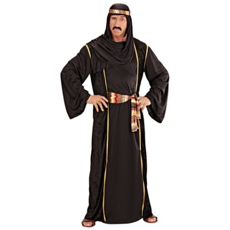 DEGUISEMENT SHEIK NOIR OU SULTAN ARABE TAILLE S