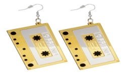 BOUCLES D'OREILLES CASSETTES AUDIO ANNEES 80